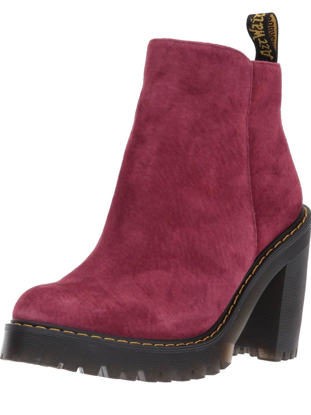 Dr. Martens Magdalena Wine Suede Platform Ankle Boots